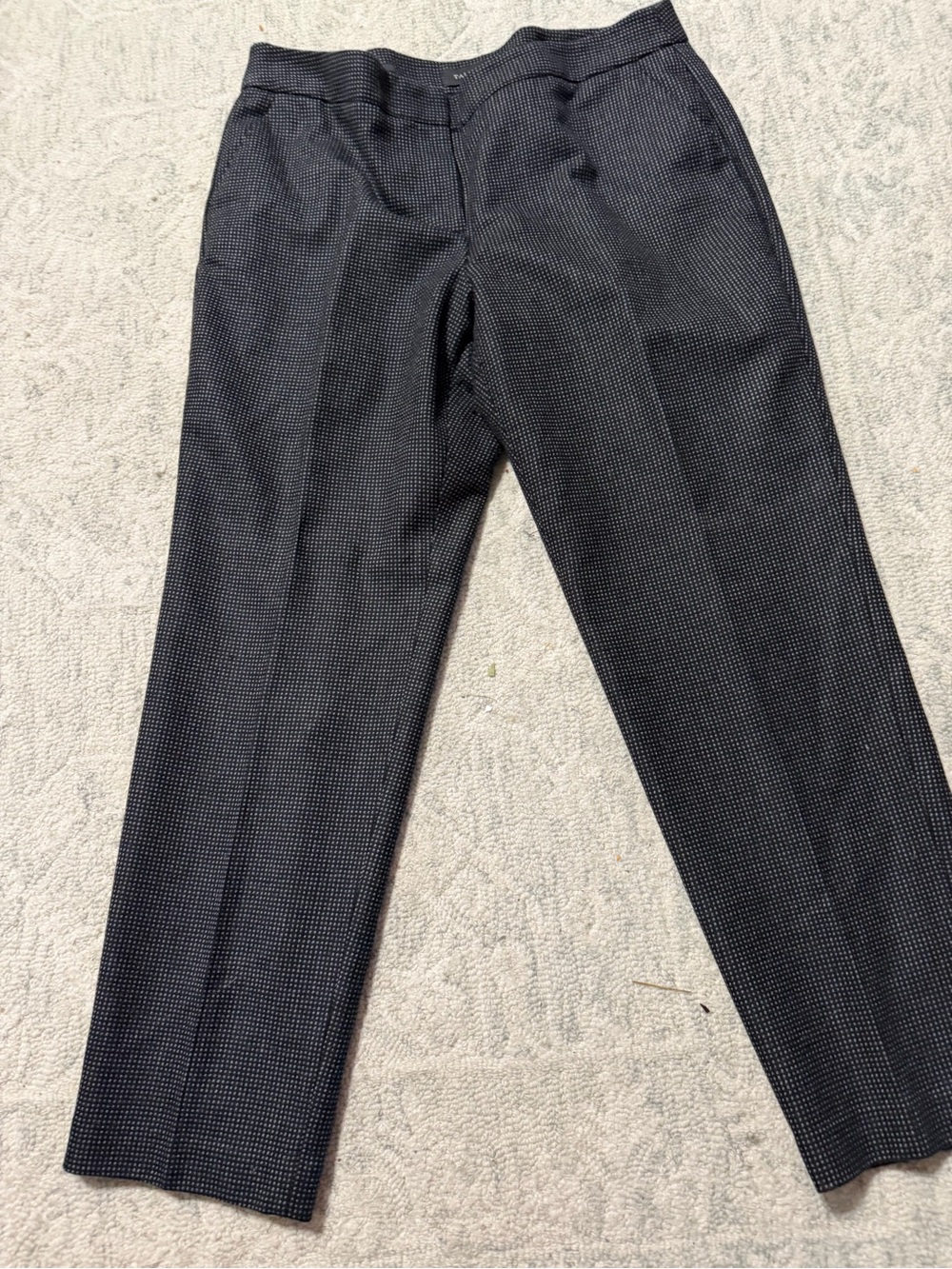 Talbots Black Micro-Pattern Straight Dress Pants